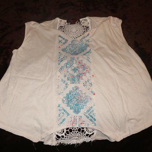 Rock & Roll Lace/Print Shirt